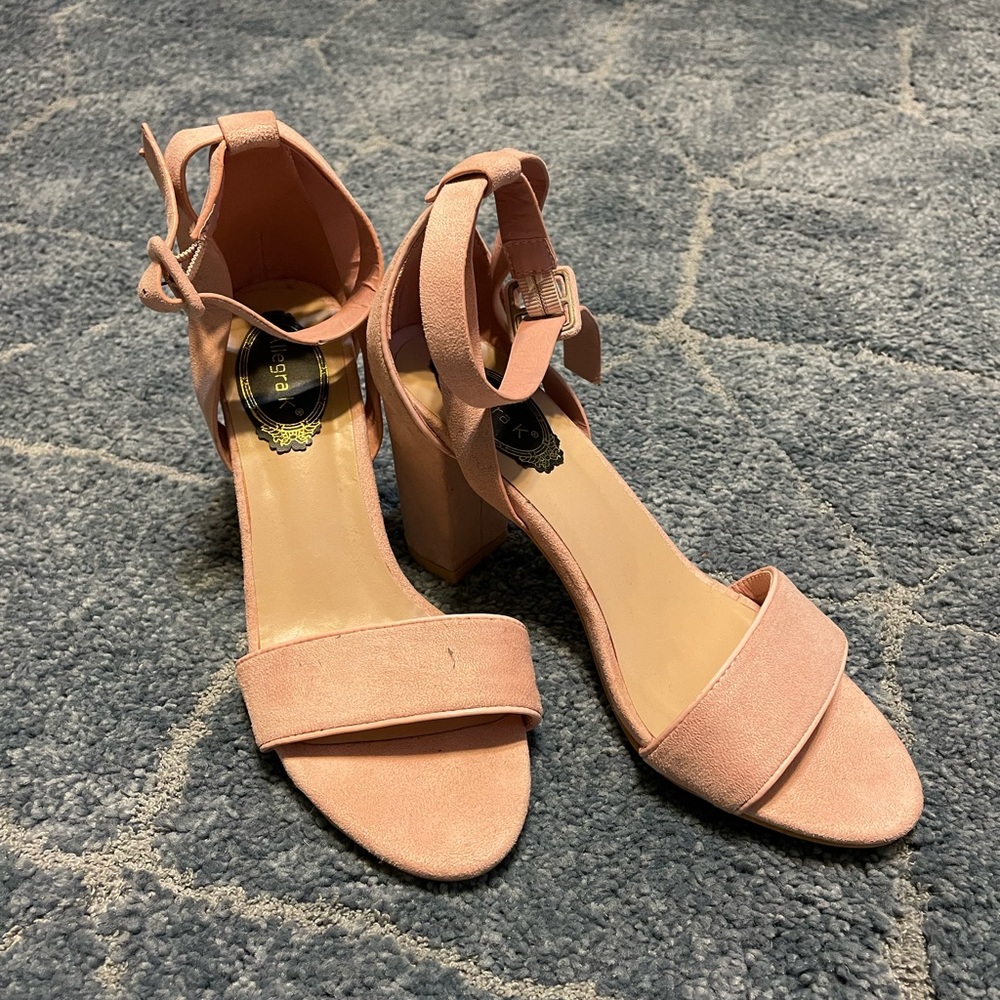 Blush Pink Ankle Strap Heels